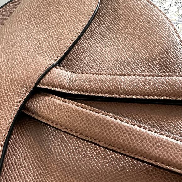 Dior Saddle Bag Warm-Taupe Grained Calf Skin *Auth w/ Additional Strap, Bag, Box - Picture 9 of 16